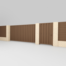 Откатные с калиткой штакетник