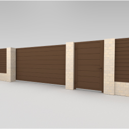 Откатные с калиткой сэндвич-панель M-гофр